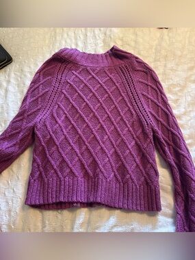 Purple Cable Knit Women's Sweater American eagle size M